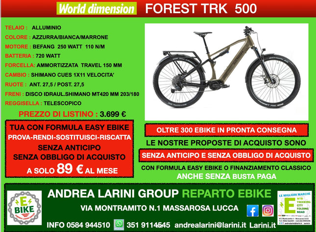 Ebike Trekking World Dimension Forest TRK 500
