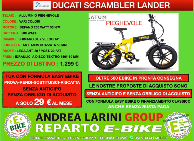 Ebike Fat Ducati Scrumbler Lander