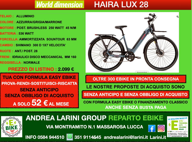 Ebike City World Dimension Haira Lux 28